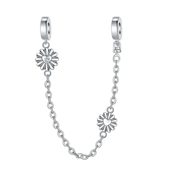 925 стерлингового серебра daisy бутик защитная цепочка подвески подходят к оригинальному браслету Pandora, очаровательному ожерелью из бисера, женским украшениям Diy