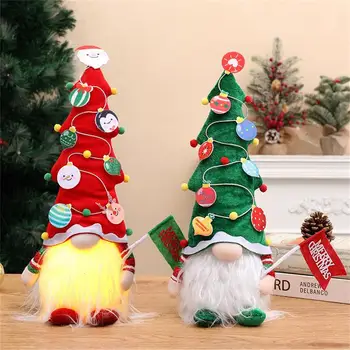 Рождественские украшения Светодиодный Гном с блестками, Безликая Кукла, Ночник для домашнего праздника, Рождественский Орнамент, Подарок на Новый Год
