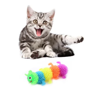 Игрушки для домашних кошек Мягкая Резиновая Гусеница r-образной формы, игрушки для трюков, Игрушки для игры с котенком, Аксессуары для домашних кошек, Прямая поставка