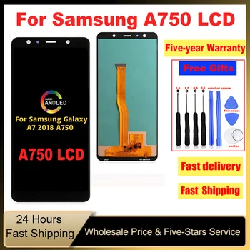 AAA + Качественный ЖК-дисплей A750 Для Samsung Galaxy A7 2018 LCD SM-A750F A750F A750 ЖК-дисплей С Сенсорным Экраном Дигитайзер В Сборе Заменить