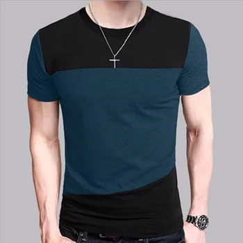 B1302 Мужская футболка Slim Fit С круглым вырезом, Мужская Рубашка с коротким рукавом, Повседневная футболка, Топы, Короткая рубашка, Размер M-5XL